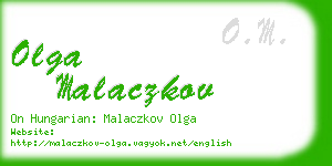 olga malaczkov business card